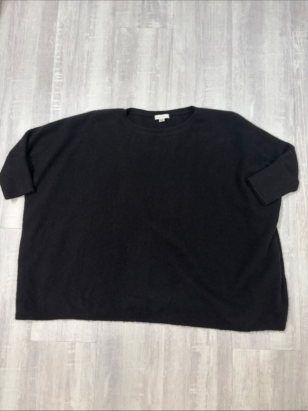 Garnet Hill Black Crewneck Sweater 100% Cashmere Small